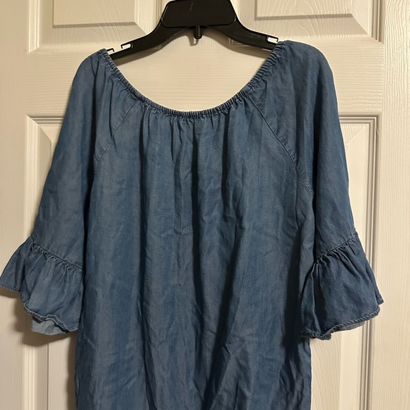 Halo Denim Blue Ruffle Blouse - Picture 5 of 5